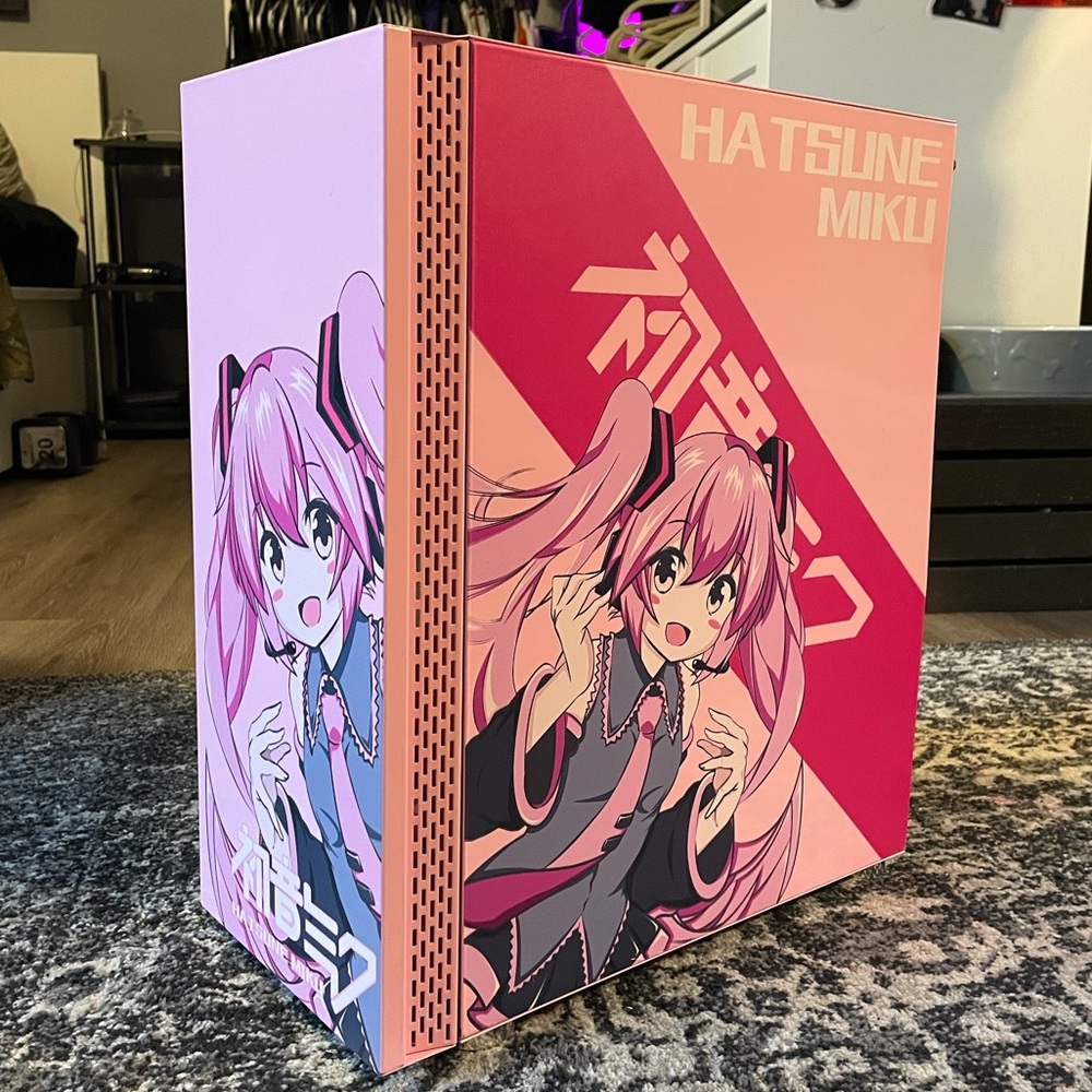 COPY - Miku Anime Pink Gaming PC Computer Case Mid Tower ATX Desktop